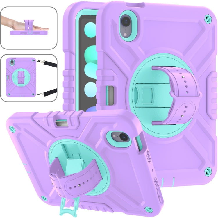 X Rotation PC Hybrid Silicone Tablet Case with Strap