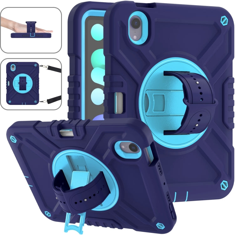 X Rotation PC Hybrid Silicone Tablet Case with Strap