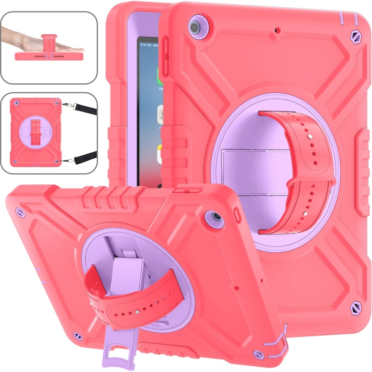 X Rotation PC Hybrid Silicone Tablet Case with Strap