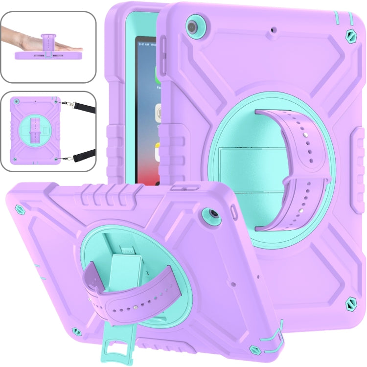 X Rotation PC Hybrid Silicone Tablet Case with Strap