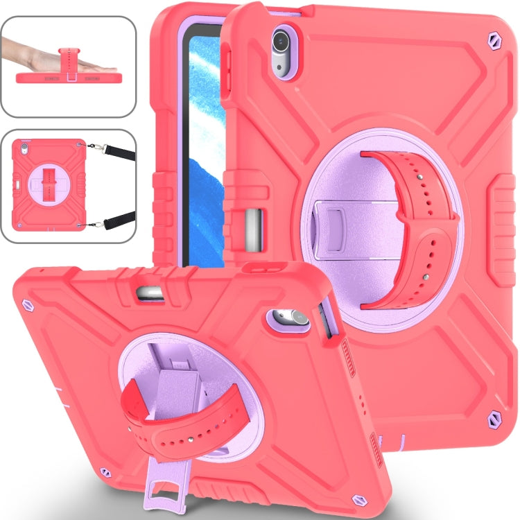 X Rotation PC Hybrid Silicone Tablet Case with Strap