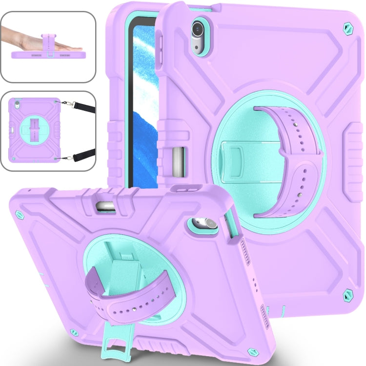 X Rotation PC Hybrid Silicone Tablet Case with Strap