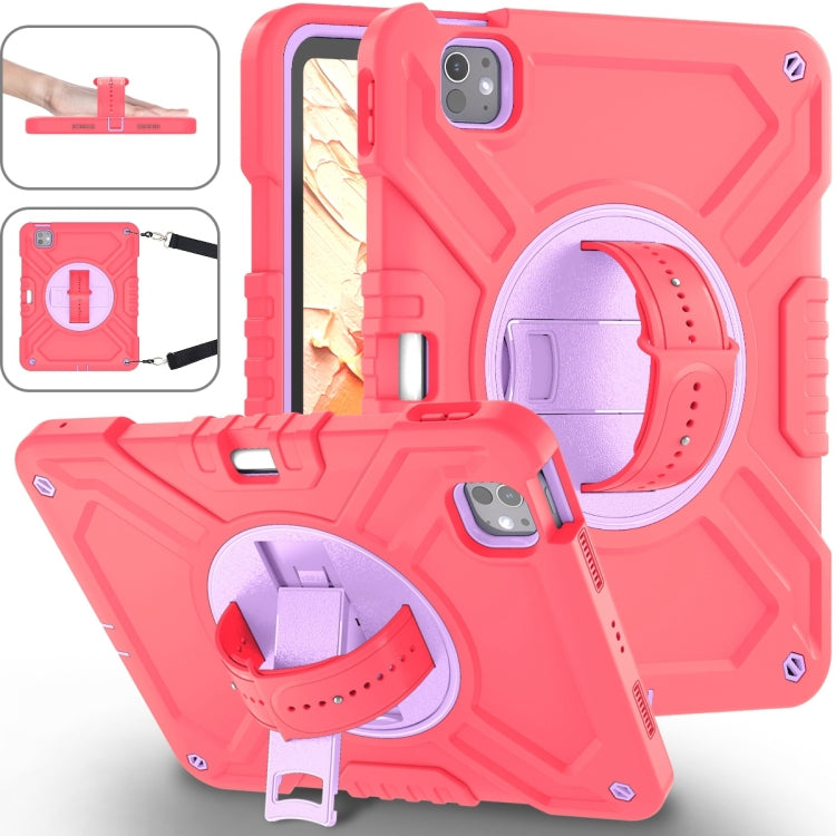 X Rotation PC Hybrid Silicone Tablet Case with Strap