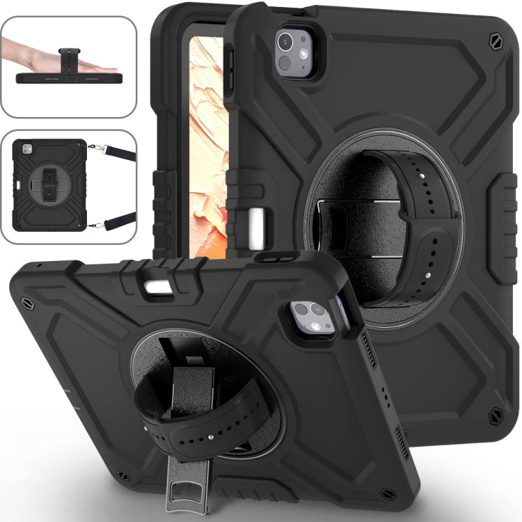 X Rotation PC Hybrid Silicone Tablet Case with Strap