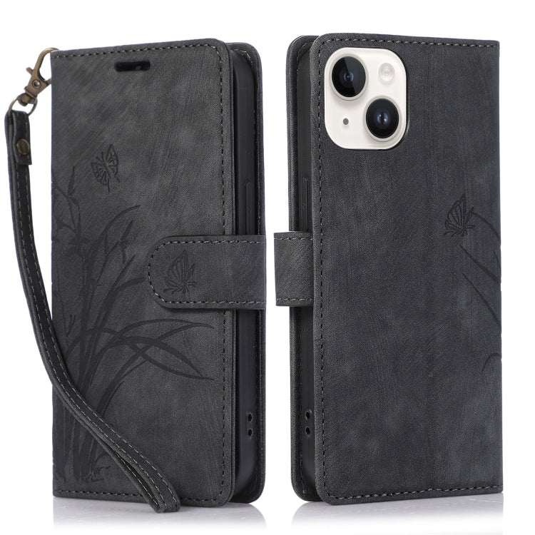 Orchid Butterfly Embossed Leather Phone Case, For iPhone 13 Pro, For iPhone 13, For iPhone 12 / 12 Pro, For iPhone 12 Pro Max, For iPhone 11 Pro Max