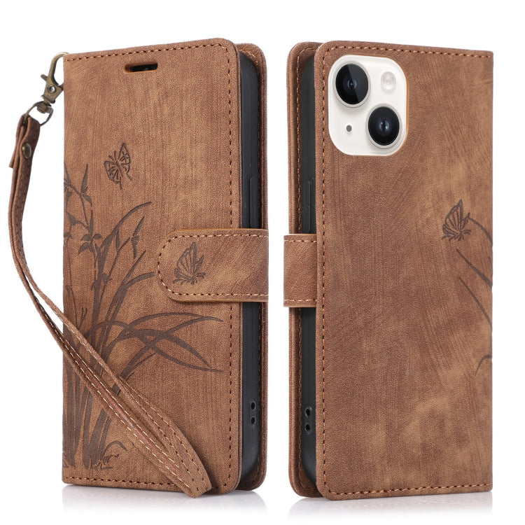 Orchid Butterfly Embossed Leather Phone Case, For iPhone 13 Pro, For iPhone 13, For iPhone 12 / 12 Pro, For iPhone 12 Pro Max, For iPhone 11 Pro Max