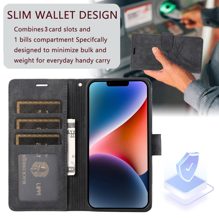 Orchid Butterfly Embossed Leather Phone Case, For iPhone 13 Pro, For iPhone 13, For iPhone 12 / 12 Pro, For iPhone 12 Pro Max, For iPhone 11 Pro Max