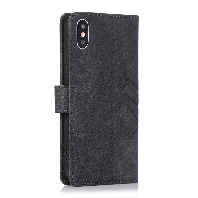 Orchid Butterfly Embossed Leather Phone Case, For iPhone XS Max, For iPhone 7 Plus / 8 Plus