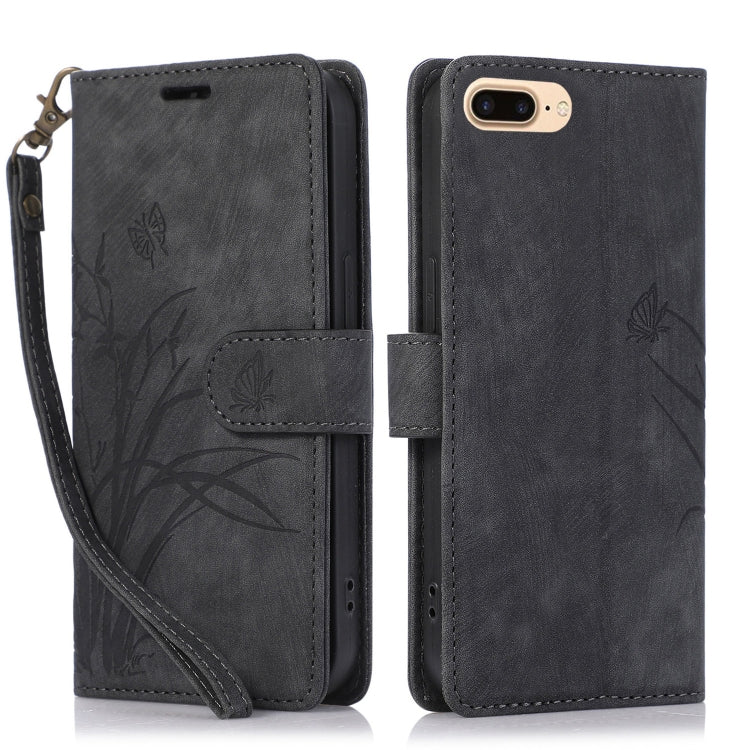 Orchid Butterfly Embossed Leather Phone Case, For iPhone XS Max, For iPhone 7 Plus / 8 Plus
