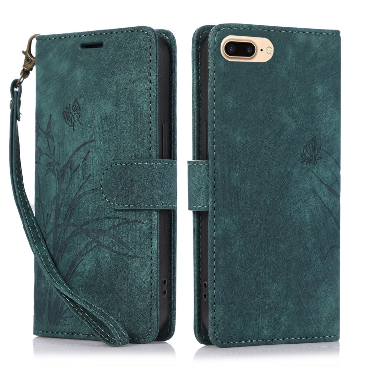 Orchid Butterfly Embossed Leather Phone Case, For iPhone XS Max, For iPhone 7 Plus / 8 Plus