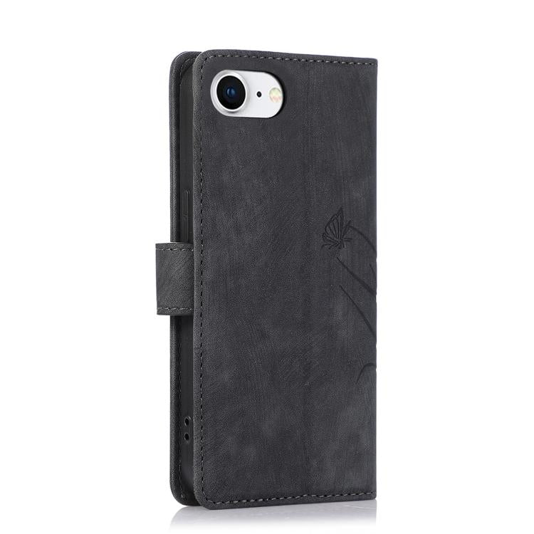 Orchid Butterfly Embossed Leather Phone Case, For iPhone 16e, For iPhone 16 Pro Max, For iPhone 16 Pro, For iPhone 16 Plus