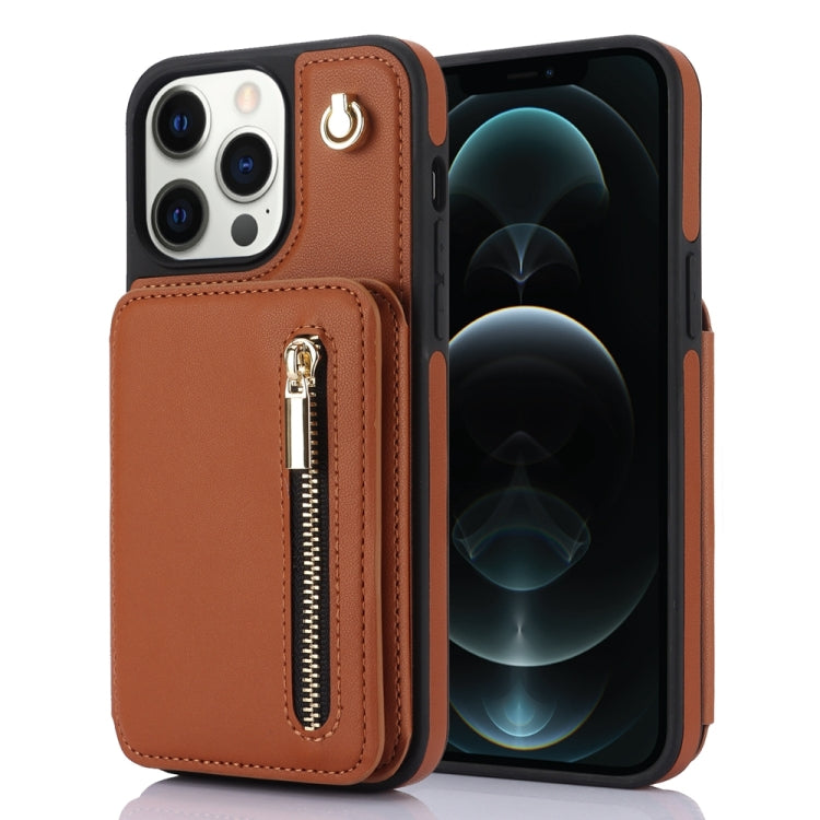 YM006 Skin Feel Zipper Card Bag Phone Case with Dual Lanyard