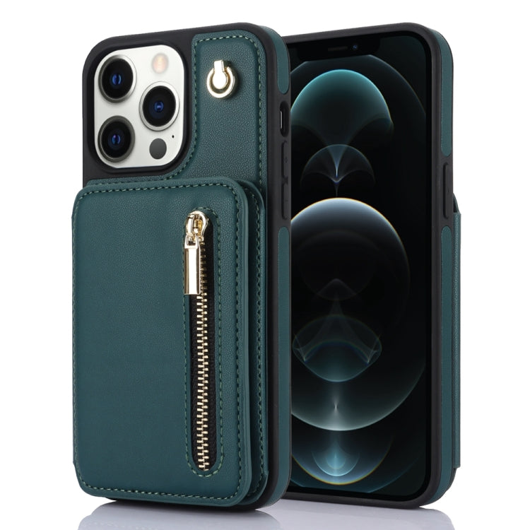 YM006 Skin Feel Zipper Card Bag Phone Case with Dual Lanyard