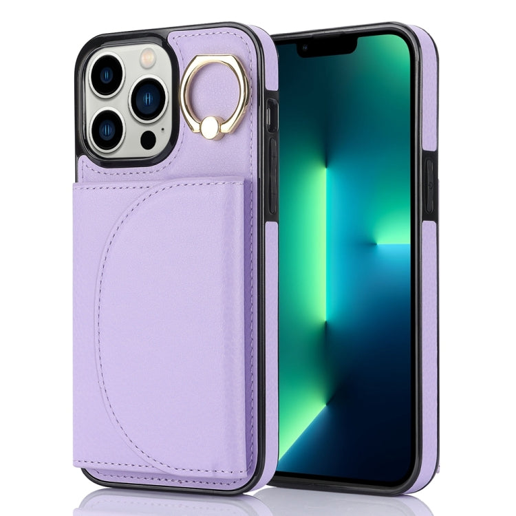 YM007 Ring Holder Card Bag Skin Feel Phone Case, For iPhone 13 Pro, For iPhone 13, For iPhone 12 / 12 Pro, For iPhone 12 Pro Max, For iPhone 11 Pro Max
