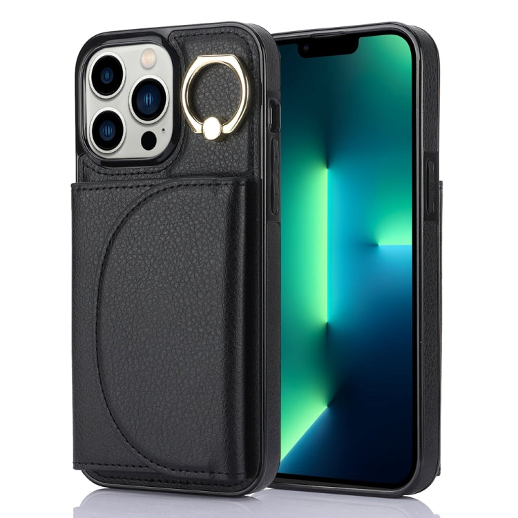 YM007 Ring Holder Card Bag Skin Feel Phone Case, For iPhone 13 Pro, For iPhone 13, For iPhone 12 / 12 Pro, For iPhone 12 Pro Max, For iPhone 11 Pro Max
