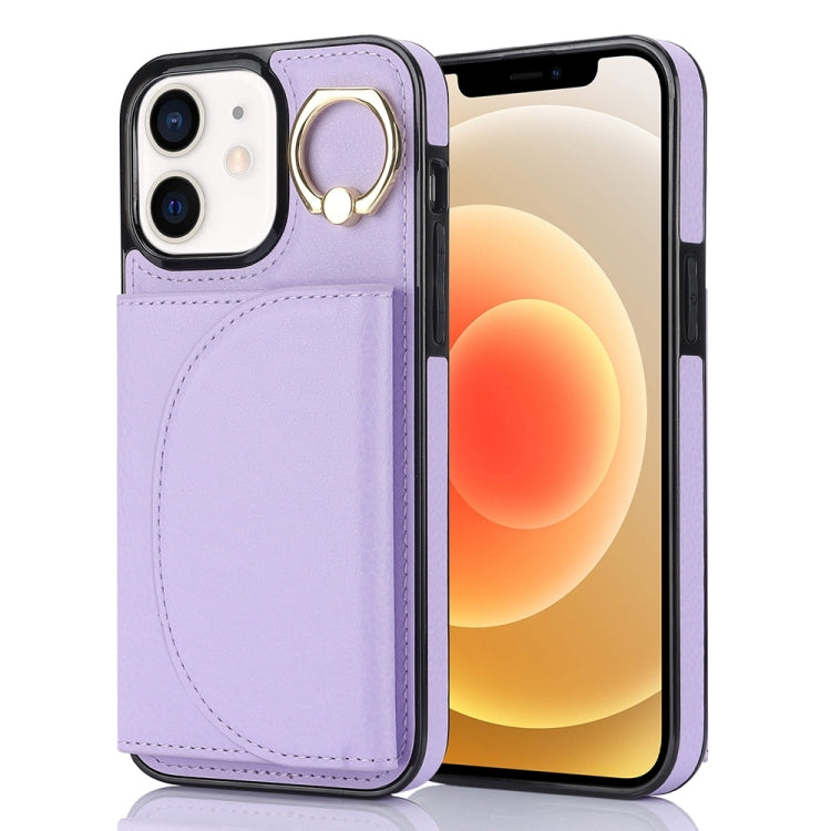 YM007 Ring Holder Card Bag Skin Feel Phone Case, For iPhone 13 Pro, For iPhone 13, For iPhone 12 / 12 Pro, For iPhone 12 Pro Max, For iPhone 11 Pro Max