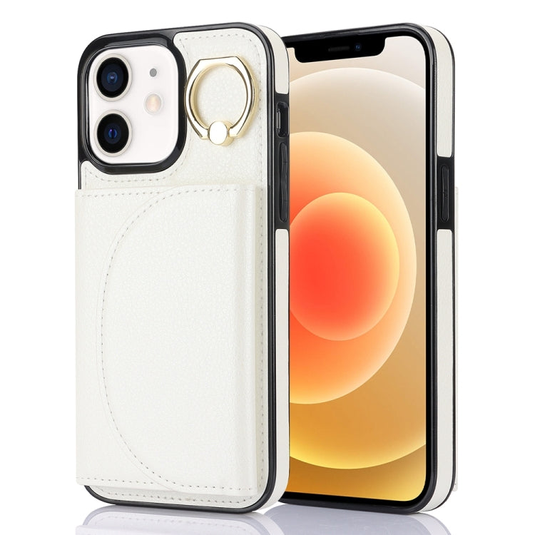 YM007 Ring Holder Card Bag Skin Feel Phone Case, For iPhone 13 Pro, For iPhone 13, For iPhone 12 / 12 Pro, For iPhone 12 Pro Max, For iPhone 11 Pro Max