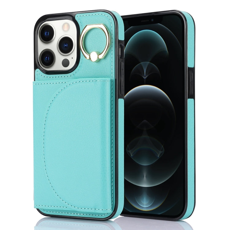 YM007 Ring Holder Card Bag Skin Feel Phone Case, For iPhone 13 Pro, For iPhone 13, For iPhone 12 / 12 Pro, For iPhone 12 Pro Max, For iPhone 11 Pro Max