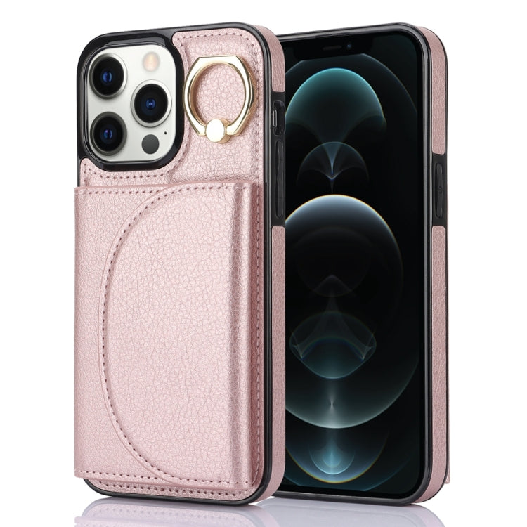 YM007 Ring Holder Card Bag Skin Feel Phone Case, For iPhone 13 Pro, For iPhone 13, For iPhone 12 / 12 Pro, For iPhone 12 Pro Max, For iPhone 11 Pro Max