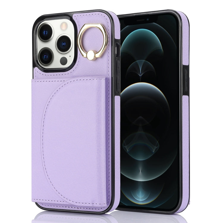 YM007 Ring Holder Card Bag Skin Feel Phone Case, For iPhone 13 Pro, For iPhone 13, For iPhone 12 / 12 Pro, For iPhone 12 Pro Max, For iPhone 11 Pro Max