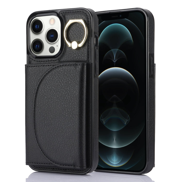 YM007 Ring Holder Card Bag Skin Feel Phone Case, For iPhone 13 Pro, For iPhone 13, For iPhone 12 / 12 Pro, For iPhone 12 Pro Max, For iPhone 11 Pro Max