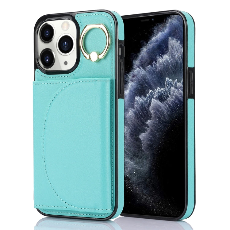 YM007 Ring Holder Card Bag Skin Feel Phone Case, For iPhone 13 Pro, For iPhone 13, For iPhone 12 / 12 Pro, For iPhone 12 Pro Max, For iPhone 11 Pro Max