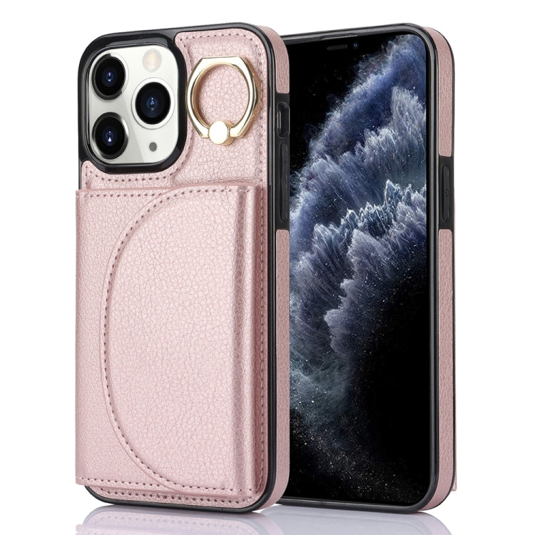 YM007 Ring Holder Card Bag Skin Feel Phone Case, For iPhone 13 Pro, For iPhone 13, For iPhone 12 / 12 Pro, For iPhone 12 Pro Max, For iPhone 11 Pro Max
