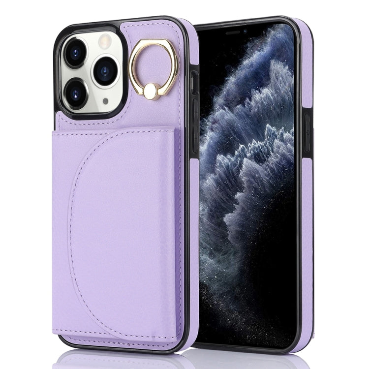 YM007 Ring Holder Card Bag Skin Feel Phone Case, For iPhone 13 Pro, For iPhone 13, For iPhone 12 / 12 Pro, For iPhone 12 Pro Max, For iPhone 11 Pro Max