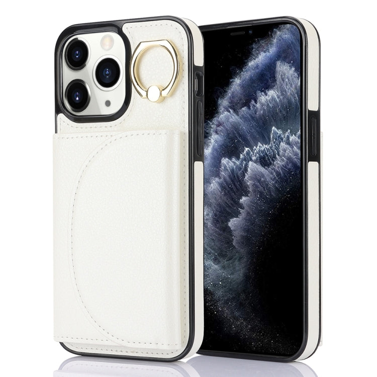 YM007 Ring Holder Card Bag Skin Feel Phone Case, For iPhone 13 Pro, For iPhone 13, For iPhone 12 / 12 Pro, For iPhone 12 Pro Max, For iPhone 11 Pro Max
