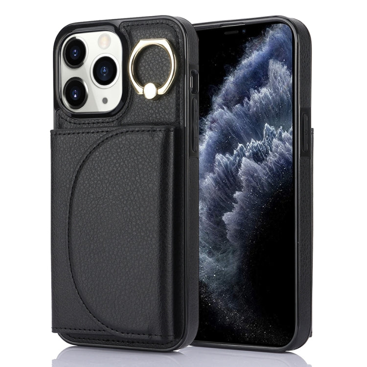 YM007 Ring Holder Card Bag Skin Feel Phone Case, For iPhone 13 Pro, For iPhone 13, For iPhone 12 / 12 Pro, For iPhone 12 Pro Max, For iPhone 11 Pro Max