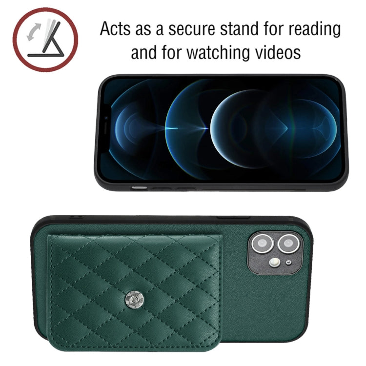 Rhombic Texture Card Bag RFID Phone Case with Long Lanyard, For iPhone 12 mini, For iPhone 11 Pro Max, For iPhone 11, For iPhone 11 Pro
