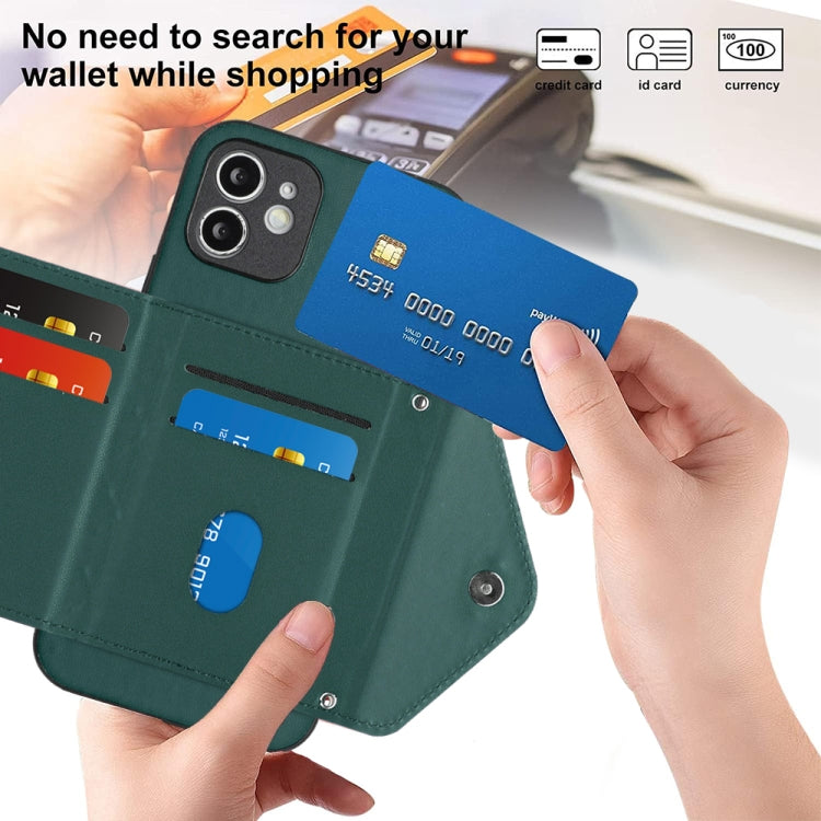 Rhombic Texture Card Bag RFID Phone Case with Long Lanyard, For iPhone 12 mini, For iPhone 11 Pro Max, For iPhone 11, For iPhone 11 Pro