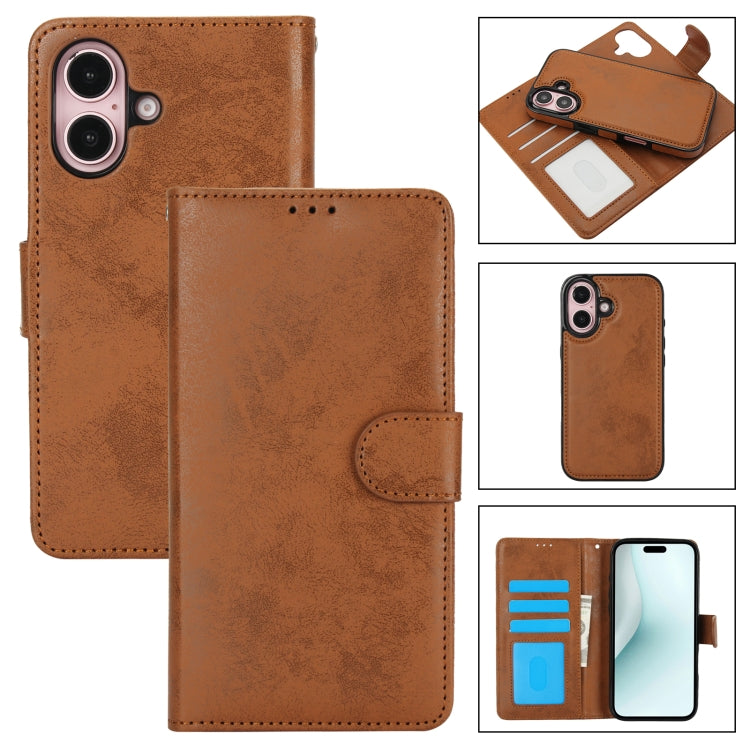 2 in 1 Detachable Phone Leather Case, For iPhone 16 Pro Max, For iPhone 16 Pro, For iPhone 16 Plus, For iPhone 16