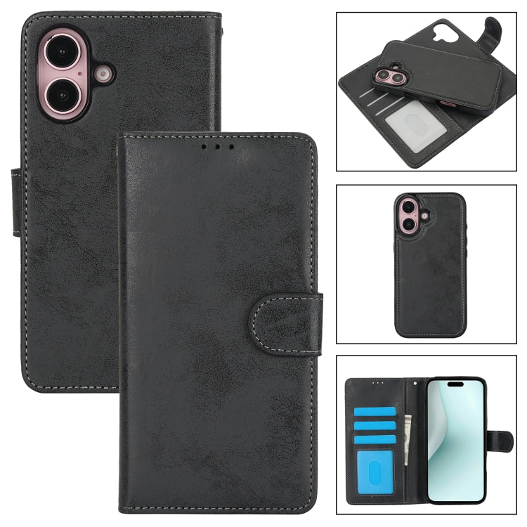 2 in 1 Detachable Phone Leather Case, For iPhone 16 Pro Max, For iPhone 16 Pro, For iPhone 16 Plus, For iPhone 16