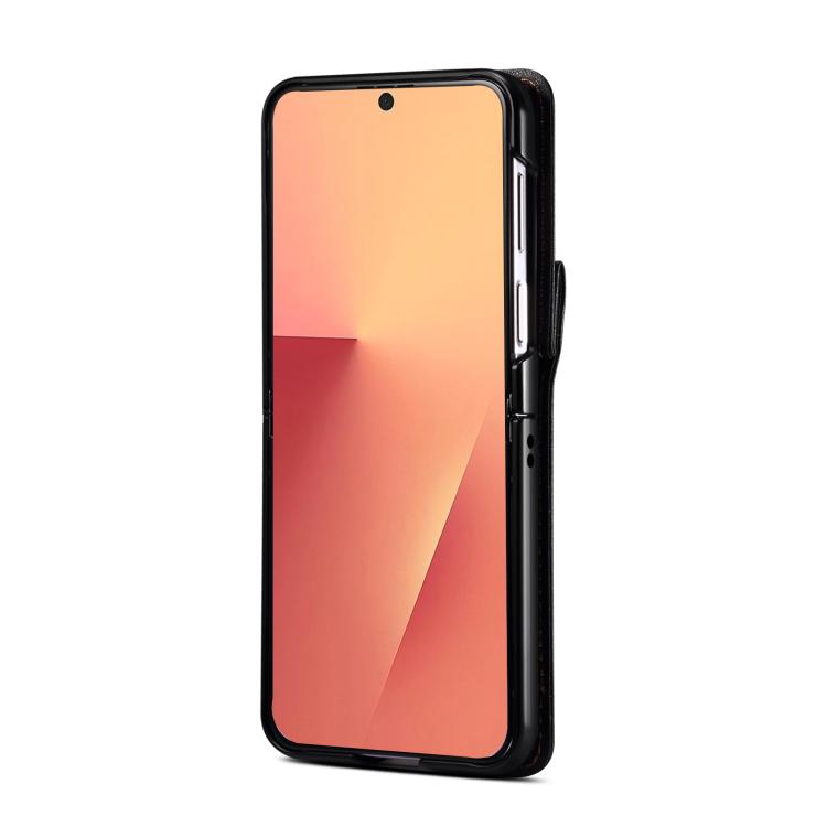 Rhombic Folding Leather Phone Case with Long Lanyard