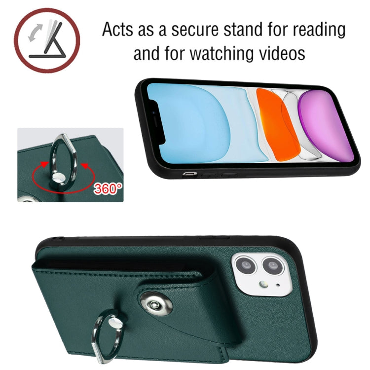 Organ Card Bag Ring Holder Phone Case with Long Lanyard, For iPhone 12 mini, For iPhone 11 Pro Max, For iPhone 11, For iPhone 11 Pro