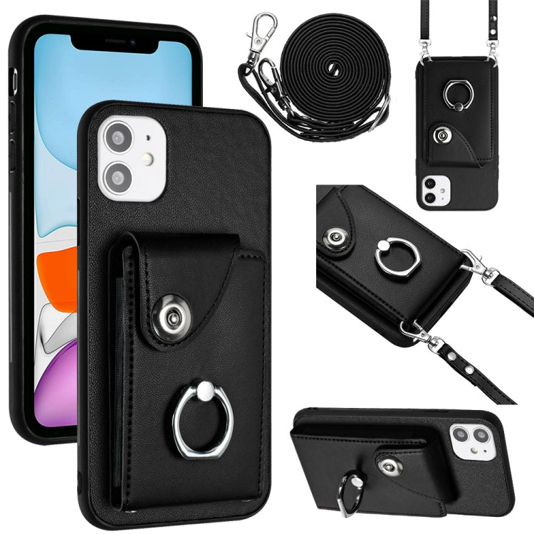 Organ Card Bag Ring Holder Phone Case with Long Lanyard, For iPhone 12 mini, For iPhone 11 Pro Max, For iPhone 11, For iPhone 11 Pro