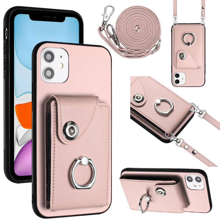 Organ Card Bag Ring Holder Phone Case with Long Lanyard, For iPhone 12 mini, For iPhone 11 Pro Max, For iPhone 11, For iPhone 11 Pro