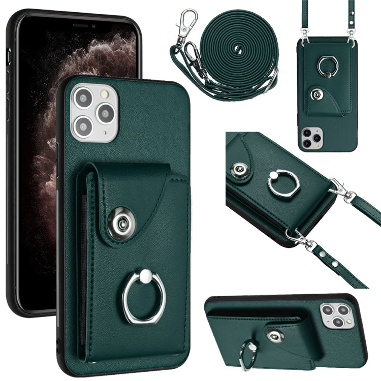 Organ Card Bag Ring Holder Phone Case with Long Lanyard, For iPhone 12 mini, For iPhone 11 Pro Max, For iPhone 11, For iPhone 11 Pro
