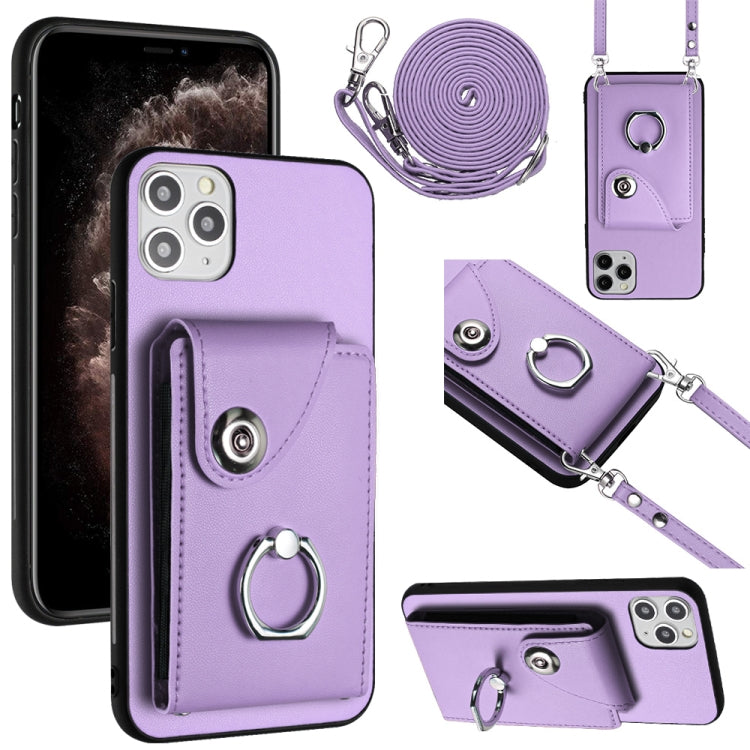 Organ Card Bag Ring Holder Phone Case with Long Lanyard, For iPhone 12 mini, For iPhone 11 Pro Max, For iPhone 11, For iPhone 11 Pro