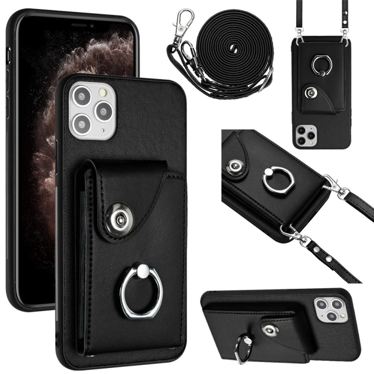 Organ Card Bag Ring Holder Phone Case with Long Lanyard, For iPhone 12 mini, For iPhone 11 Pro Max, For iPhone 11, For iPhone 11 Pro