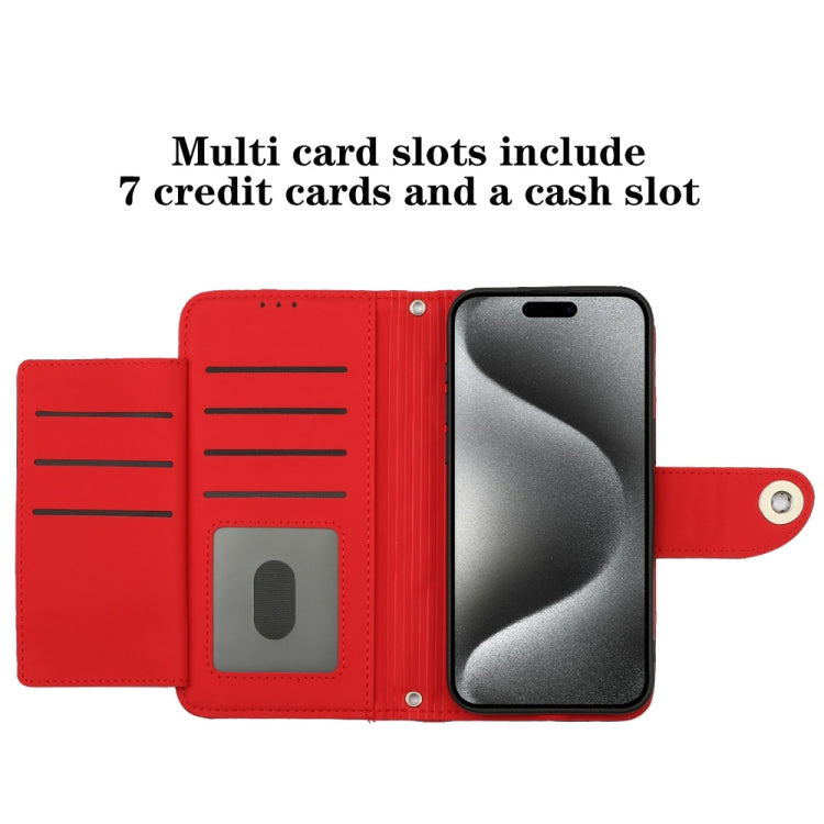 Rhombic Texture Flip Leather Phone Case with Lanyard