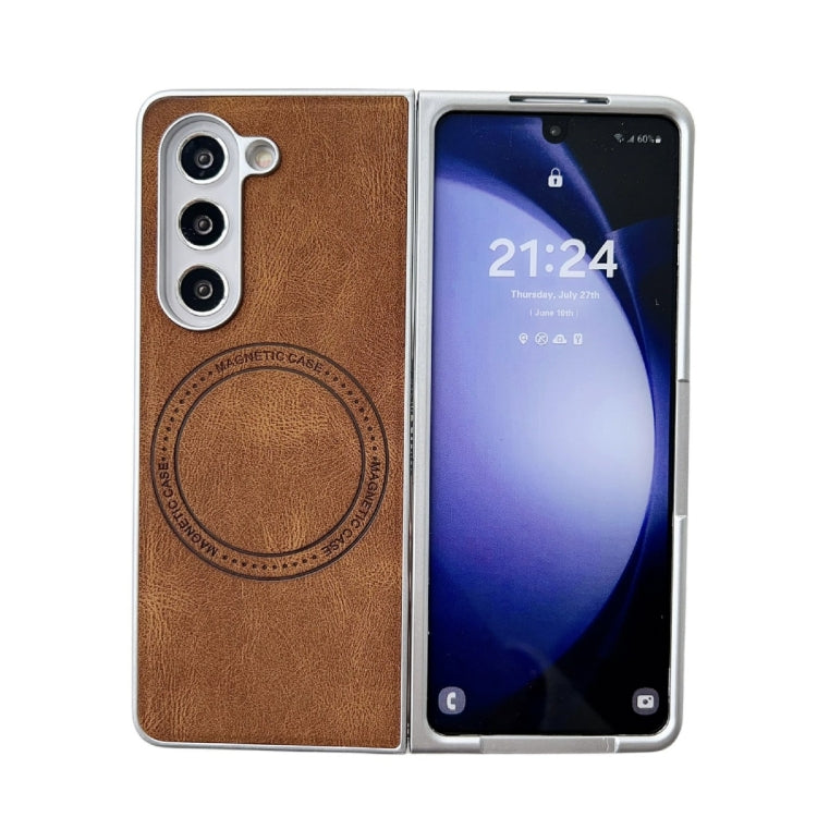 Skin Feel Leather Texture MagSafe Pearlescent Paint Shockproof Phone Case