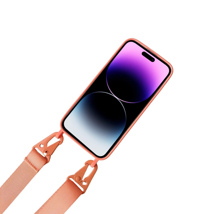 Card Slot Liquid Silicone Phone Case with Lanyard, For iPhone 16 Pro