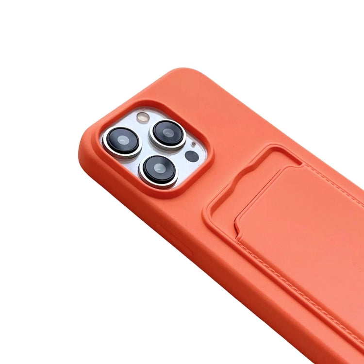 Card Slot Liquid Silicone Phone Case with Lanyard, For iPhone 16 Pro