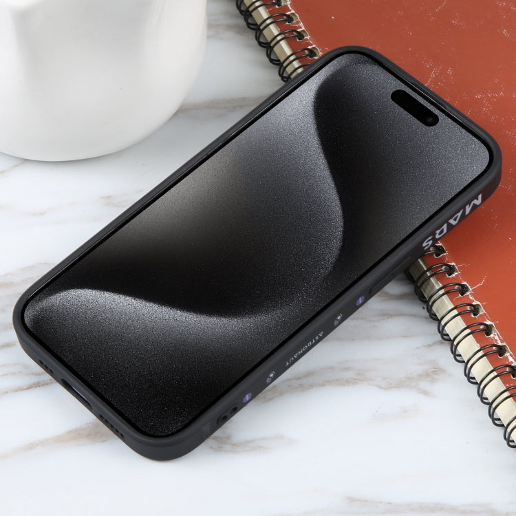 Astronaut Pattern Silicone Straight Edge Phone Case, For iPhone 15 Pro Max, For iPhone 15 Pro