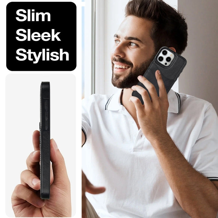 Litchi Leather Skin Card Slots Phone Case, For iPhone 11, For iPhone 11 Pro