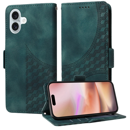 Embossed Rhombus Starry Leather Phone Case
