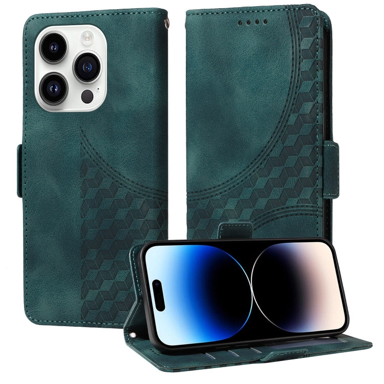 Embossed Rhombus Starry Leather Phone Case, For iPhone 14 Pro Max, For iPhone 13 Pro Max, For iPhone 13 Pro, For iPhone 13