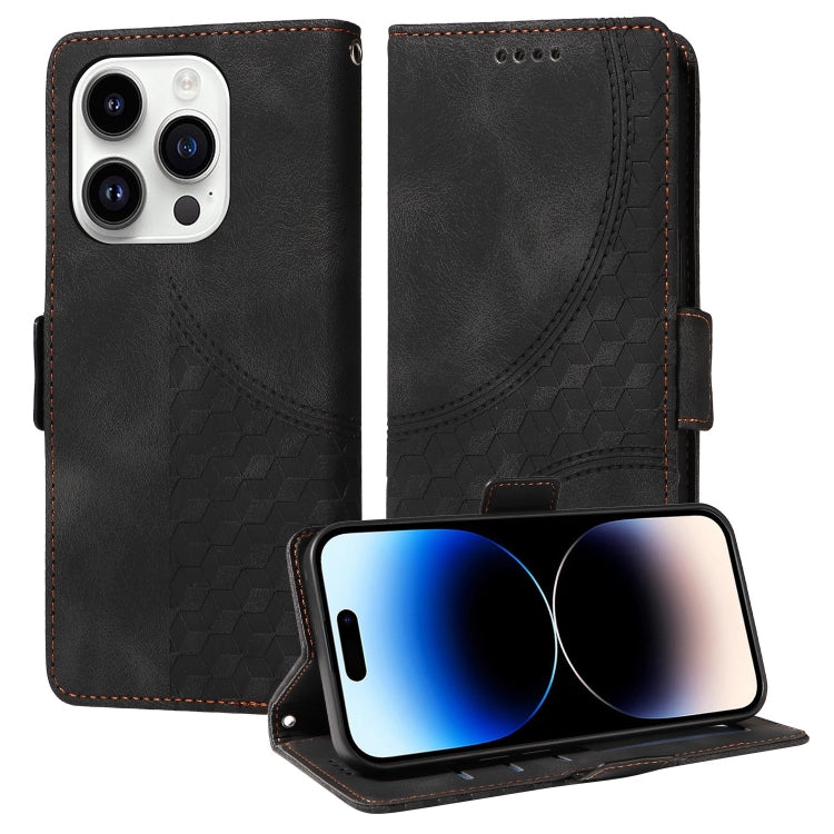 Embossed Rhombus Starry Leather Phone Case, For iPhone 14 Pro Max, For iPhone 13 Pro Max, For iPhone 13 Pro, For iPhone 13